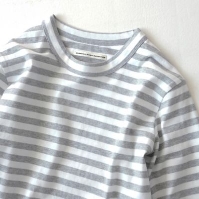 クルーネックボーダー７分袖Ｔシャツ