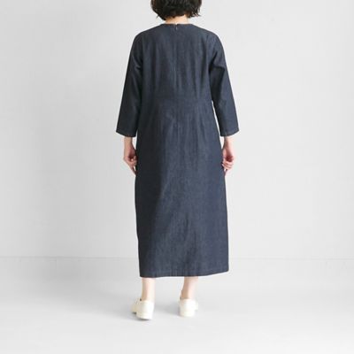 デニムクルーネックワンピース