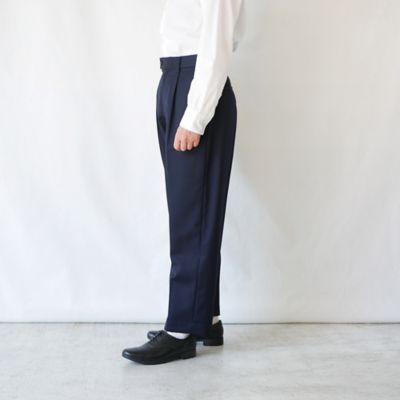 ウールギャバタックテーパードパンツ