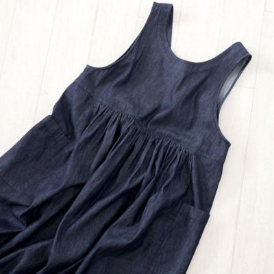デニムＢＩＧポケットエプロンドレス