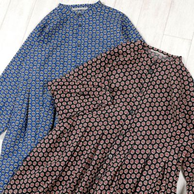 ボックスタックバンドカラーワンピース