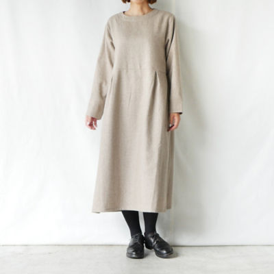 ★本日限定価格 ハンドメイド作家 moamaman 半袖ボックスタックワンピース Wレースとタック半袖ワンピース / 手染 gray 【web価格