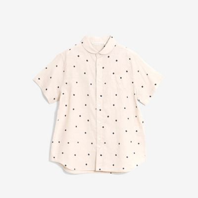 ＜GRANDMA MAMA DAUGHTER (Women)＞コットンリネンラウンドカラー半袖シャツ