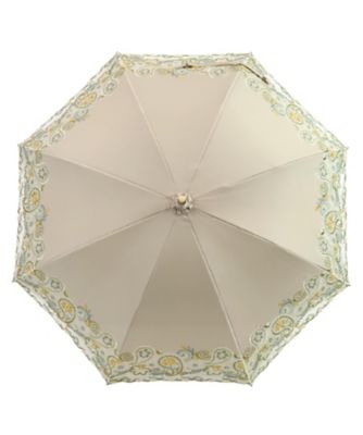 京都/シノワズリーモダン京都/シノワズリーモダンキョウト 女優日傘プレミアム ペイズリー更紗オーガンジー刺繍 かわず張り長日傘 モカ 陶磁器・彫刻【三越伊勢丹/公式】