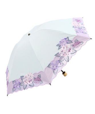 ☆【産直】紫陽花刺繍ミニ折りたたみ日傘 | 京都/シノワズリー