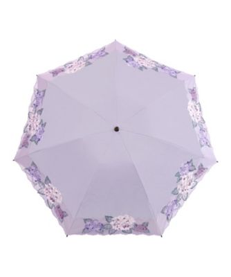 戸塚刺繍作品　紫の花 折りたたみ日傘 戸塚刺繍作品 紫の花 折りたたみ日傘 戸塚刺繍作品紫の花