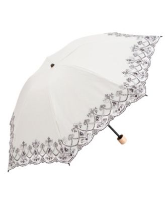 京都/シノワズリーモダン京都/シノワズリーモダンキョウト マーブル刺繍ミニ折りたたみ日傘 ホワイト×チャコールグレー 陶磁器・彫刻【三越伊勢丹/公式】