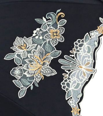 ★【産直】花鳥・オーガンジーカットワーク刺繍かわず張りショート晴雨兼用日傘