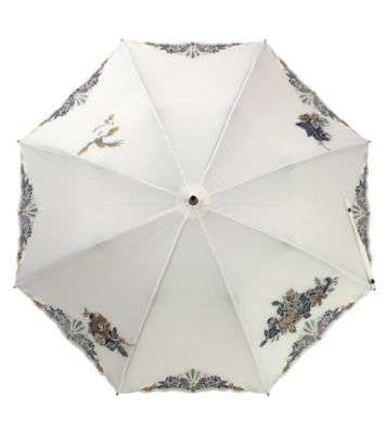 ★【産直】花鳥・オーガンジーカットワーク刺繍かわず張りショート晴雨兼用日傘