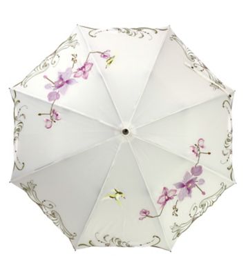 ★【産直】蘭花・オーガンジーカットワーク刺繍かわず張りショート晴雨兼用日傘