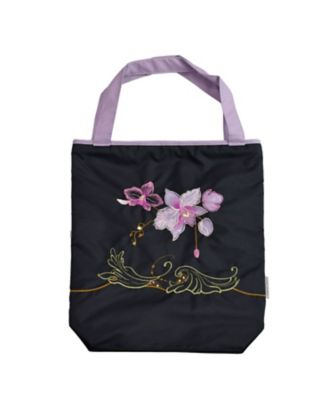 ＜京都/シノワズリーモダン京都＞★【産直】蘭花オーガンジー刺繍　防水・撥水トートバッグ