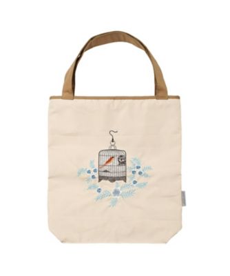 ＜京都/シノワズリーモダン京都＞★【産直】マツモトヨーコ　鳥かご刺繍　防水・撥水トートバッグ