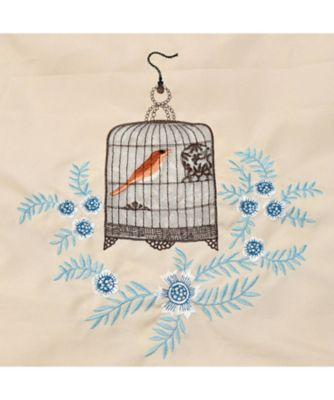 ★【産直】マツモトヨーコ　鳥かご刺繍　防水・撥水トートバッグ