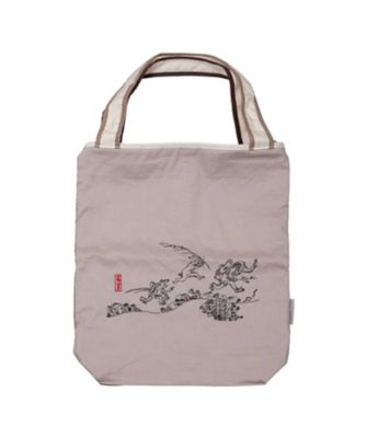 ☆【産直】鳥獣戯画モチーフ刺繍 防水・撥水トートバッグ | 京都