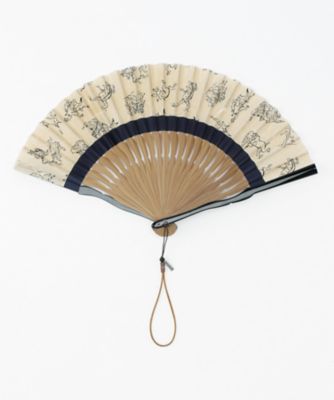 鳥獣戯画和紙扇