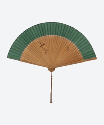 ＜保赤軒＞扇子　夏風とんぼ　０４５１　緑・紺
