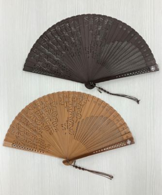 ＜保赤軒＞扇子　麻の葉総骨（ストラップ・扇子袋付／桐箱入）０４６０