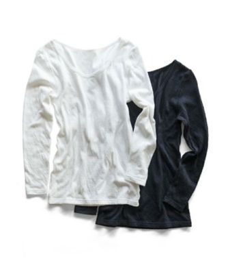 ＜NIIGATA 越品＞【越品】アオ　シルク混なめらかインナーＴシャツ