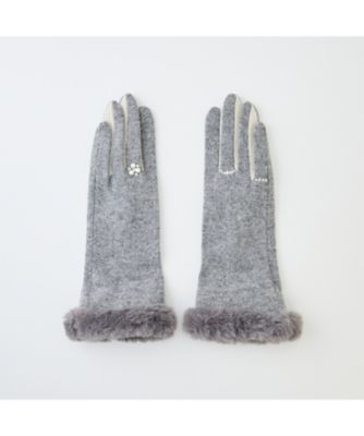 チェック柄ファー付き手袋 クレストブリッジチェックファーグローブ（ハット/キャップ