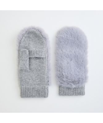 カシミヤ100％ミトンニット ファー付き PIM－033