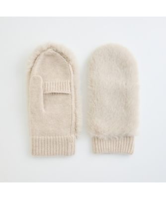 カシミヤ100％ミトンニット ファー付き PIM－033 | Piazza in