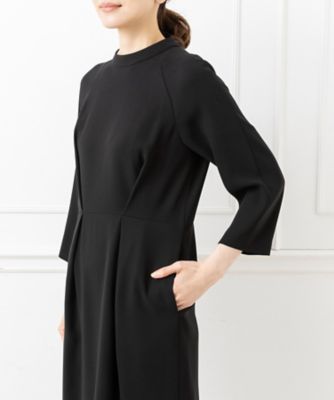 オンライン限定【オールシーズン・喪服・礼服・フォーマル】１つボタンノーカラージャケット×ハイネックロングワンピース