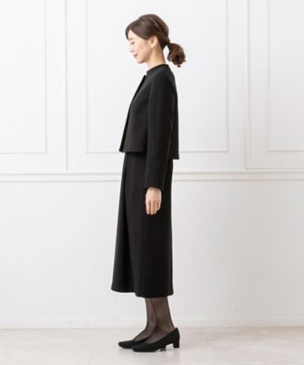 オンライン限定【オールシーズン・喪服・礼服・フォーマル】１つボタンノーカラージャケット×ハイネックロングワンピース