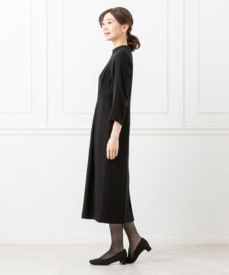 オンライン限定【オールシーズン・喪服・礼服・フォーマル】１つボタンノーカラージャケット×ハイネックロングワンピース