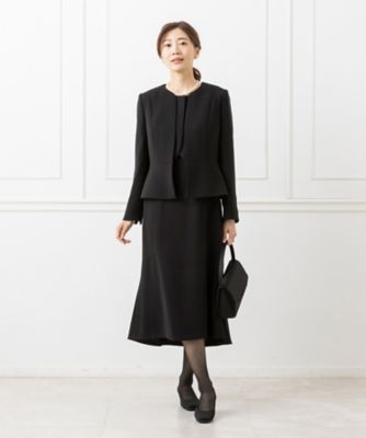 オンライン限定【オールシーズン・喪服・礼服・フォーマル】ノーカラーペプラムジャケット×スーツ風前開きロングワンピース | ファッション・服 |  三越伊勢丹オンラインストア・通販【公式】