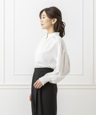 オンライン限定【ＣＡＲＥＴＴＥ　ｂｙ　ＹＯＣＯ　ＭＯＲＩＭＯＴＯ】ギャザー使いハイネックブラウス（入卒・セレモニー・七五三）