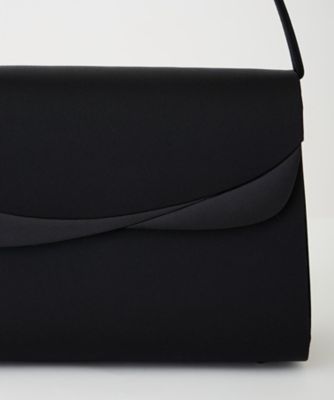 オンライン限定【喪服・礼服・フォーマル】サテン切替えのブラックフォーマルバッグ（日本製・化粧箱付）