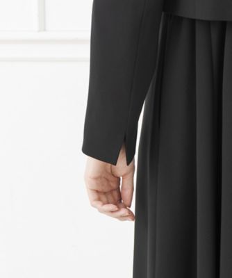 オンライン限定【オールシーズン・喪服・礼服・フォーマル】ノーカラーショートジャケット×前開きロングワンピース