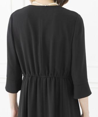 オンライン限定【オールシーズン・喪服・礼服・フォーマル】ノーカラーショートジャケット×前開きロングワンピース