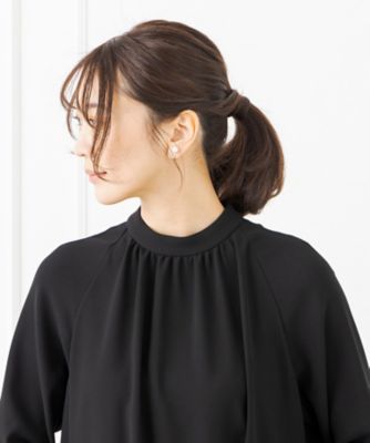 オンライン限定【オールシーズン・喪服・礼服・フォーマル】ラグランスリーブのブラックフォーマルワンピース