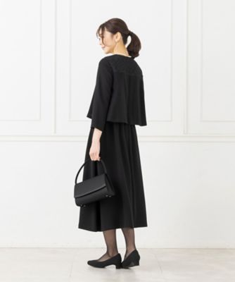 オンライン限定【オールシーズン・喪服・礼服・フォーマル】レース切替えのスーツ風ブラックフォーマルワンピース | CARETTE  (Women)/カレット | 三越伊勢丹オンラインストア・通販【公式】