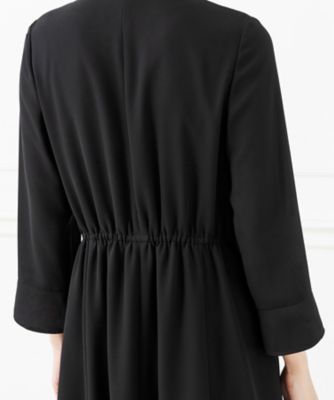 オンライン限定【喪服・礼服・フォーマル・春夏】ベルト付きカシュクールブラックフォーマルワンピース