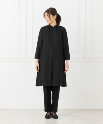 オンライン限定【オールシーズン・喪服・礼服・フォーマル】ロング丈ブラウス×パンツのセットアップスーツ