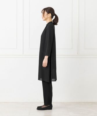 オンライン限定【オールシーズン・喪服・礼服・フォーマル】ロング丈ブラウス×パンツのセットアップスーツ