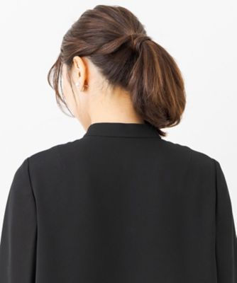 オンライン限定【オールシーズン・喪服・礼服・フォーマル】ロング丈ブラウス×パンツのセットアップスーツ