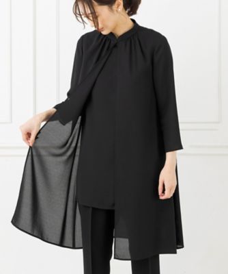 オンライン限定【オールシーズン・喪服・礼服・フォーマル】ロング丈ブラウス×パンツのセットアップスーツ