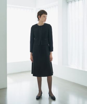 CARETTE (Women)/カレット 【HIROMI YOSHIDA BLACK】オンライン限定・ノーカラー切替えジャケット×シフォンティアードワンピース