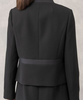 【ＨＩＲＯＭＩ　ＹＯＳＨＩＤＡ　ＢＬＡＣＫ】オンライン限定・グログラン使いスタンドカラージャケット×前開きワンピース