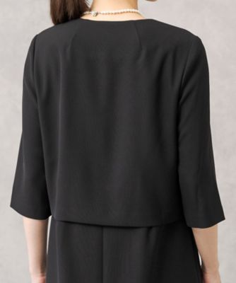 【ＨＩＲＯＭＩ　ＹＯＳＨＩＤＡ　ＢＬＡＣＫ】オンライン限定・グログラン使いスタンドカラージャケット×前開きワンピース