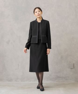 【ＨＩＲＯＭＩ　ＹＯＳＨＩＤＡ　ＢＬＡＣＫ】オンライン限定・グログラン使いスタンドカラージャケット×前開きワンピース