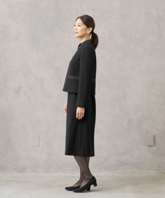 【ＨＩＲＯＭＩ　ＹＯＳＨＩＤＡ　ＢＬＡＣＫ】オンライン限定・グログラン使いスタンドカラージャケット×前開きワンピース