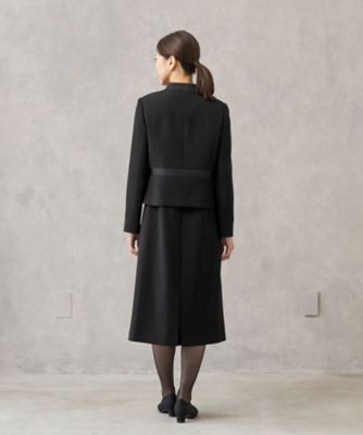 【ＨＩＲＯＭＩ　ＹＯＳＨＩＤＡ　ＢＬＡＣＫ】オンライン限定・グログラン使いスタンドカラージャケット×前開きワンピース