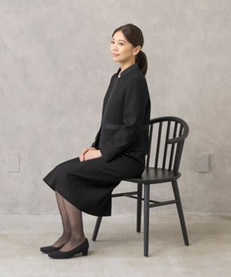 【ＨＩＲＯＭＩ　ＹＯＳＨＩＤＡ　ＢＬＡＣＫ】オンライン限定・グログラン使いスタンドカラージャケット×前開きワンピース