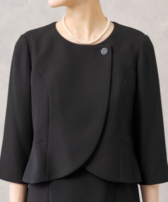【ＨＩＲＯＭＩ　ＹＯＳＨＩＤＡ　ＢＬＡＣＫ】オンライン限定・スタンドフリルカラージャケット×前開きワンピース