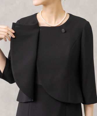 【ＨＩＲＯＭＩ　ＹＯＳＨＩＤＡ　ＢＬＡＣＫ】オンライン限定・スタンドフリルカラージャケット×前開きワンピース