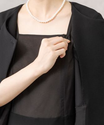 【ＨＩＲＯＭＩ　ＹＯＳＨＩＤＡ　ＢＬＡＣＫ】オンライン限定・スタンドフリルカラージャケット×前開きワンピース